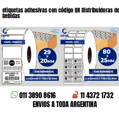 etiquetas adhesivas con código QR Distribuidoras de bebidas