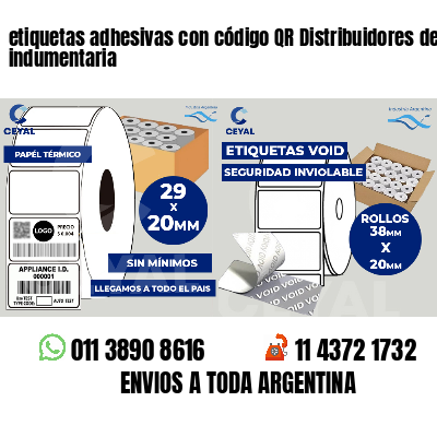 etiquetas adhesivas con código QR Distribuidores de indumentaria