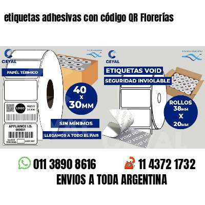 etiquetas adhesivas con código QR Florerías