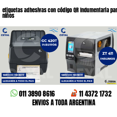 etiquetas adhesivas con código QR Indumentaria para niños