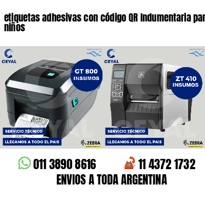 etiquetas adhesivas con código QR Indumentaria para niños