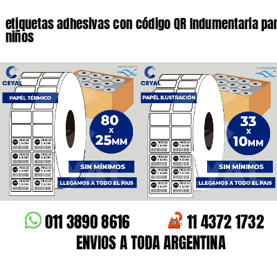 etiquetas adhesivas con código QR Indumentaria para niños