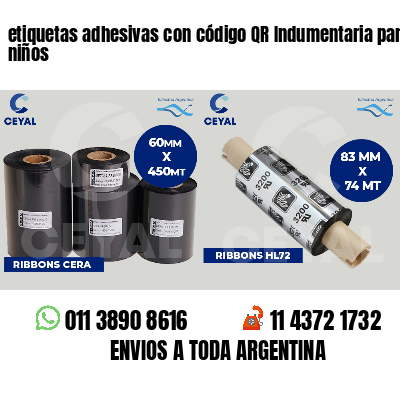 etiquetas adhesivas con código QR Indumentaria para niños