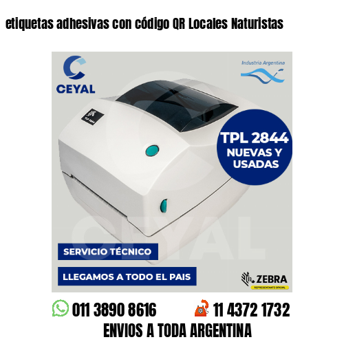 etiquetas adhesivas con código QR Locales Naturistas