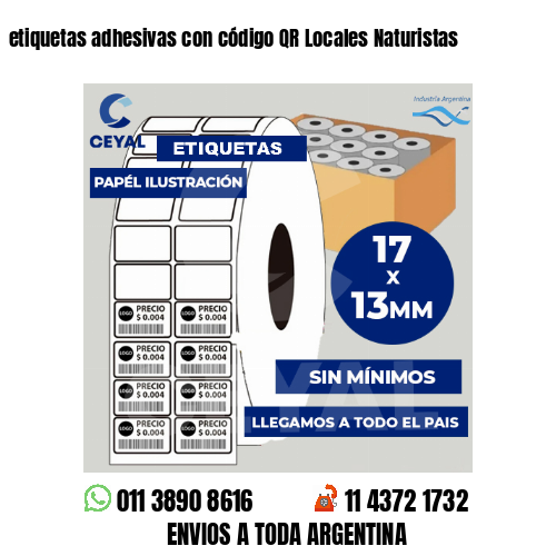 etiquetas adhesivas con código QR Locales Naturistas
