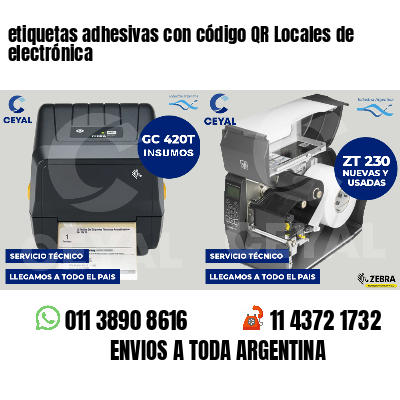 etiquetas adhesivas con código QR Locales de electrónica