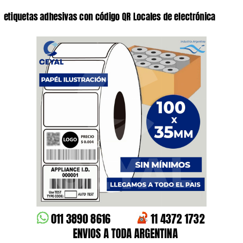 etiquetas adhesivas con código QR Locales de electrónica