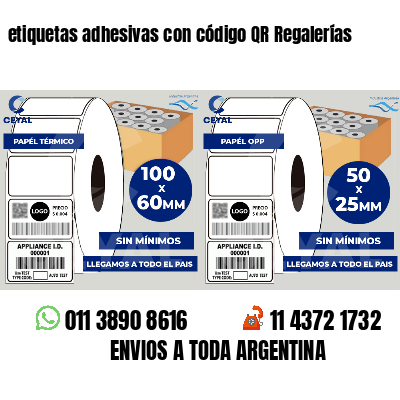 etiquetas adhesivas con código QR Regalerías