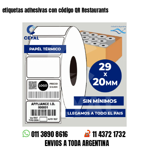 etiquetas adhesivas con código QR Restaurants