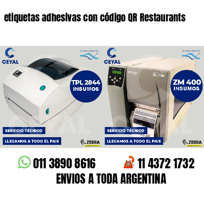etiquetas adhesivas con código QR Restaurants