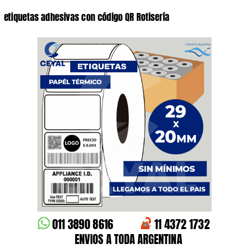 etiquetas adhesivas con código QR Rotisería