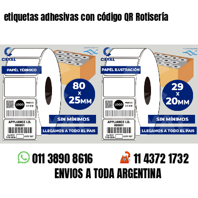 etiquetas adhesivas con código QR Rotisería