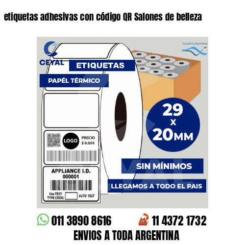 etiquetas adhesivas con código QR Salones de belleza
