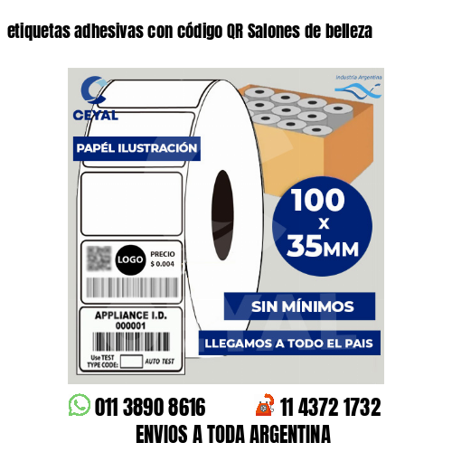 etiquetas adhesivas con código QR Salones de belleza