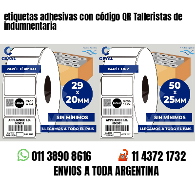 etiquetas adhesivas con código QR Talleristas de indumnentaria