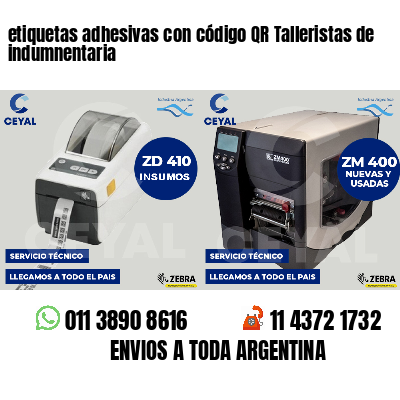 etiquetas adhesivas con código QR Talleristas de indumnentaria