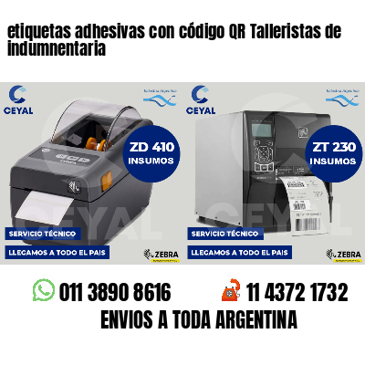 etiquetas adhesivas con código QR Talleristas de indumnentaria