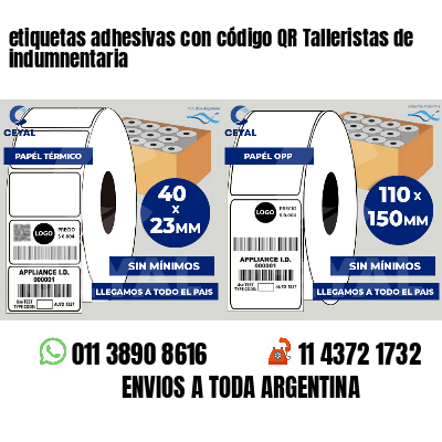 etiquetas adhesivas con código QR Talleristas de indumnentaria