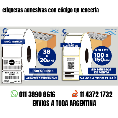 etiquetas adhesivas con código QR lenceria