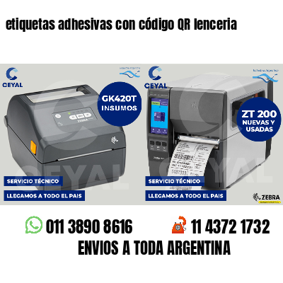 etiquetas adhesivas con código QR lenceria