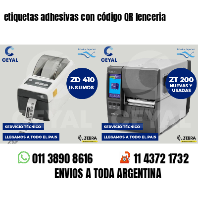 etiquetas adhesivas con código QR lenceria