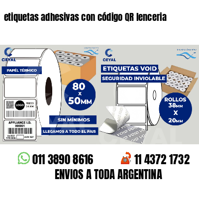 etiquetas adhesivas con código QR lenceria