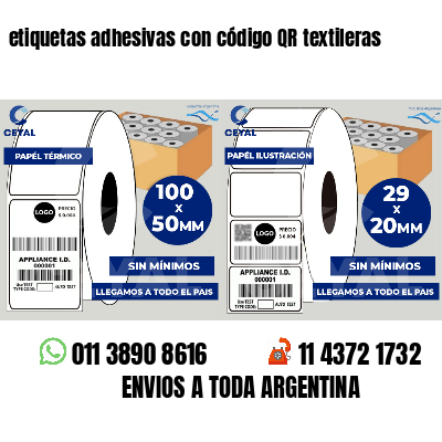etiquetas adhesivas con código QR textileras