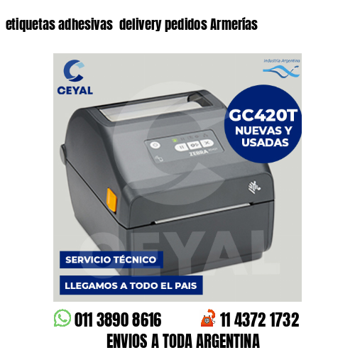 etiquetas adhesivas  delivery pedidos Armerías