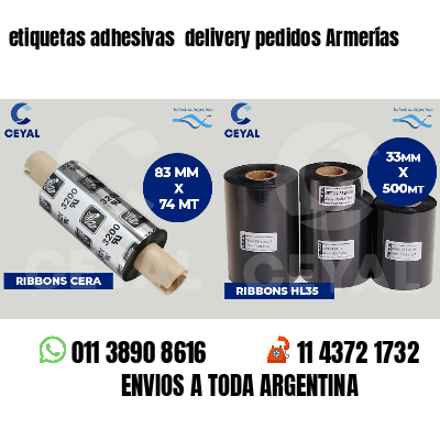 etiquetas adhesivas  delivery pedidos Armerías
