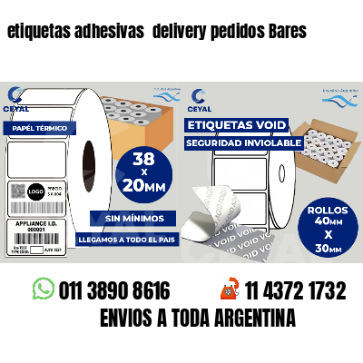 etiquetas adhesivas  delivery pedidos Bares