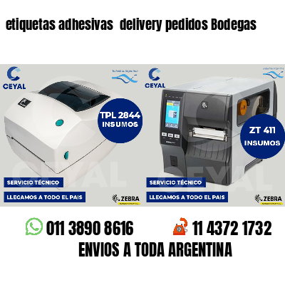 etiquetas adhesivas  delivery pedidos Bodegas