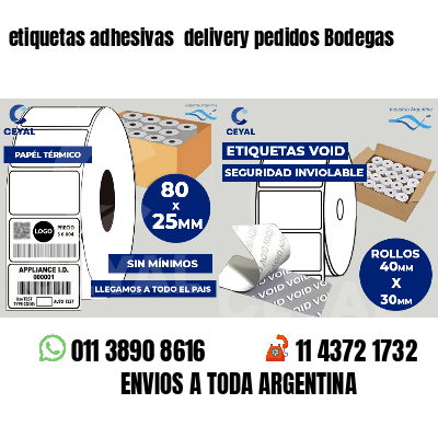 etiquetas adhesivas  delivery pedidos Bodegas