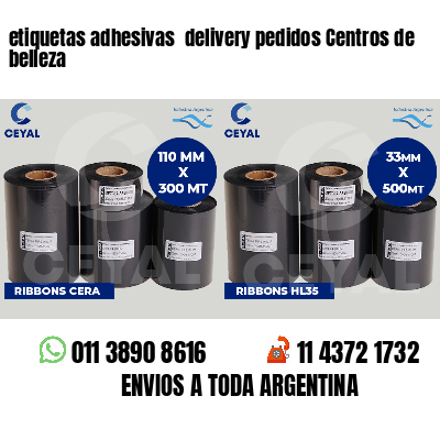 etiquetas adhesivas  delivery pedidos Centros de belleza