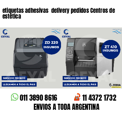 etiquetas adhesivas delivery pedidos Centros de estética