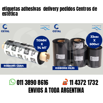 etiquetas adhesivas  delivery pedidos Centros de estética
