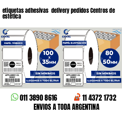 etiquetas adhesivas delivery pedidos Centros de estética