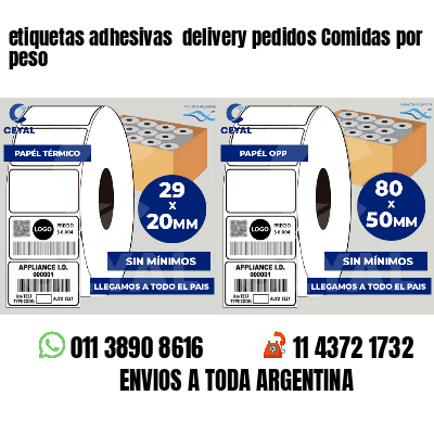 etiquetas adhesivas  delivery pedidos Comidas por peso