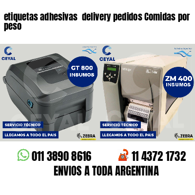 etiquetas adhesivas delivery pedidos Comidas por peso