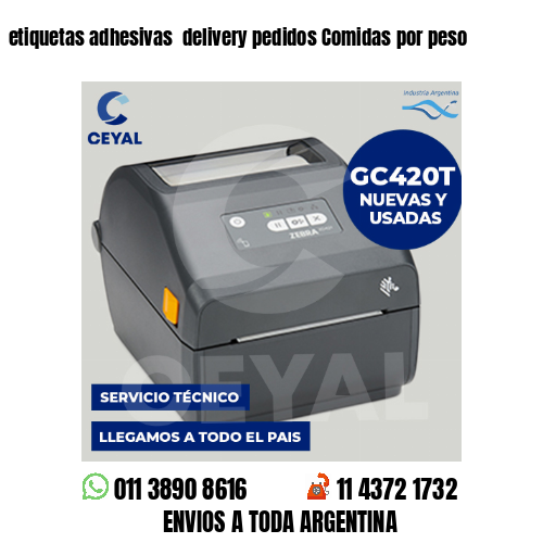etiquetas adhesivas  delivery pedidos Comidas por peso