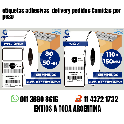 etiquetas adhesivas delivery pedidos Comidas por peso