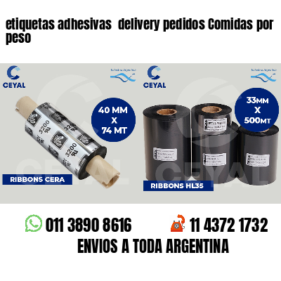 etiquetas adhesivas delivery pedidos Comidas por peso