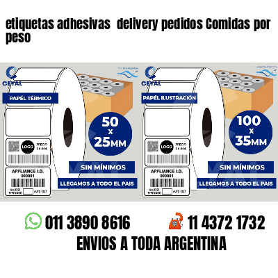 etiquetas adhesivas delivery pedidos Comidas por peso