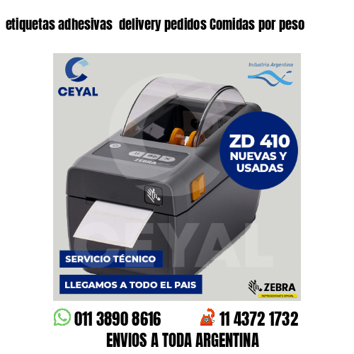 etiquetas adhesivas  delivery pedidos Comidas por peso