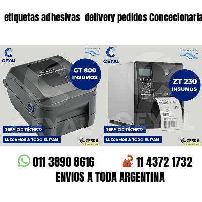 etiquetas adhesivas delivery pedidos Concecionaria