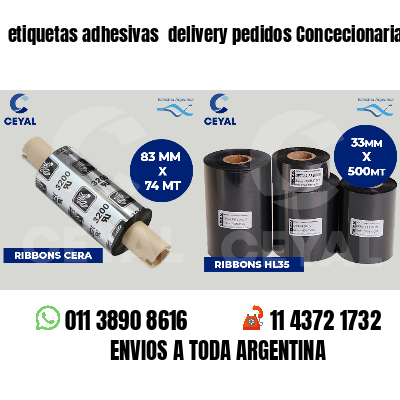 etiquetas adhesivas  delivery pedidos Concecionaria