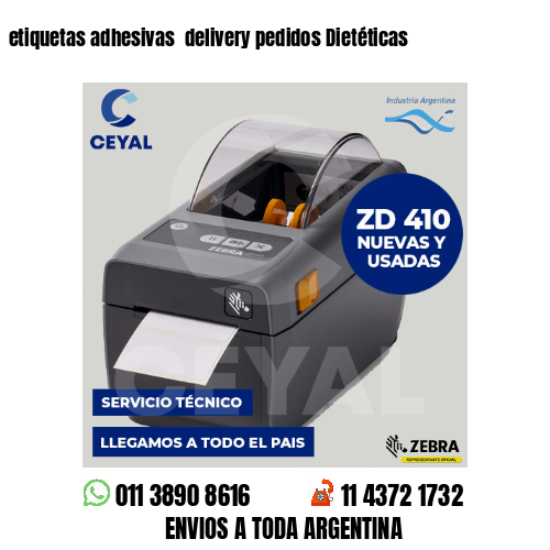 etiquetas adhesivas  delivery pedidos Dietéticas