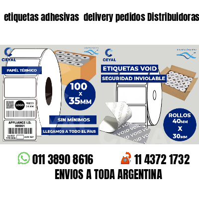 etiquetas adhesivas  delivery pedidos Distribuidoras