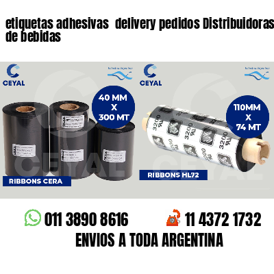 etiquetas adhesivas  delivery pedidos Distribuidoras de bebidas