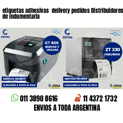 etiquetas adhesivas delivery pedidos Distribuidores de indumentaria