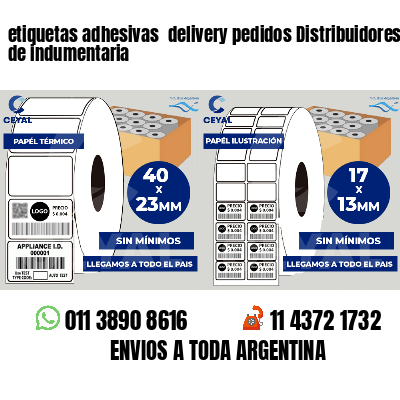 etiquetas adhesivas  delivery pedidos Distribuidores de indumentaria